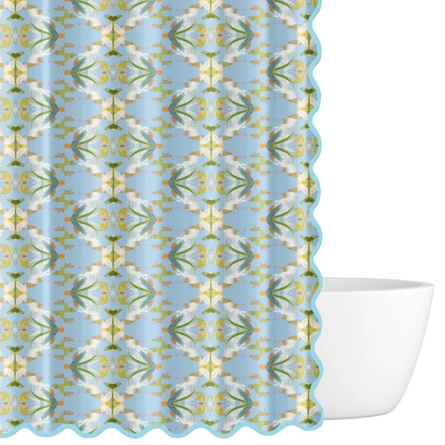 Laura Park English Garden Blue Shower Curtain