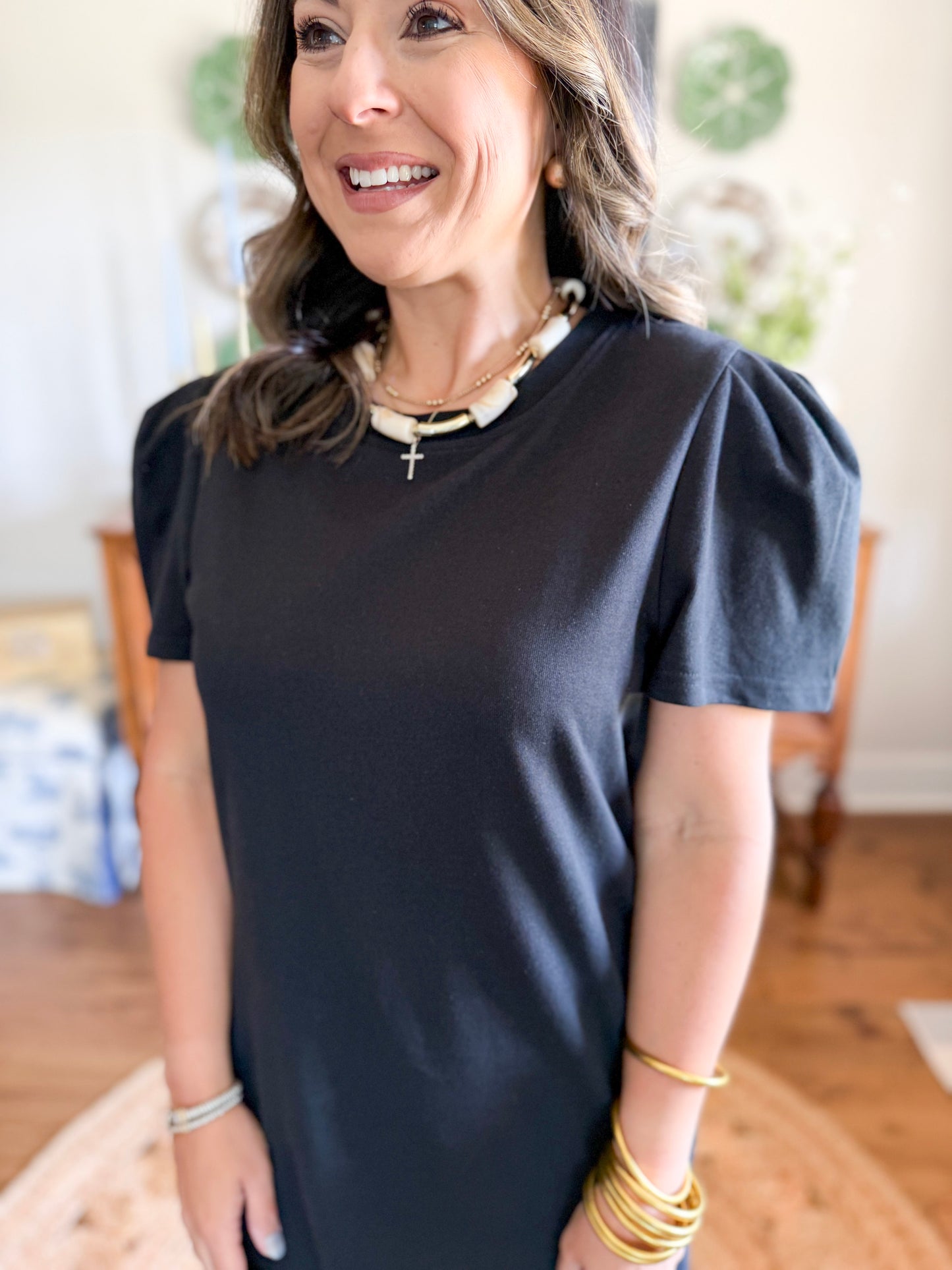 Mary Square | Carolina T-Shirt Dress in Black