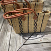 Blue Stripe Straw Tote- Medium