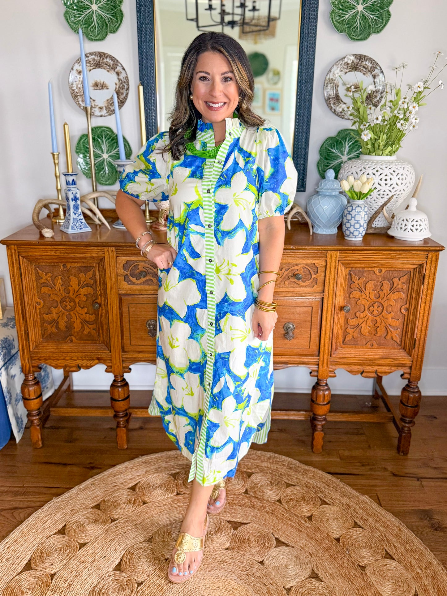 Coastal Bloom Midi Dress