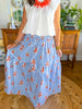 Karlie Stripe Floral Smock Tier Maxi Skirt