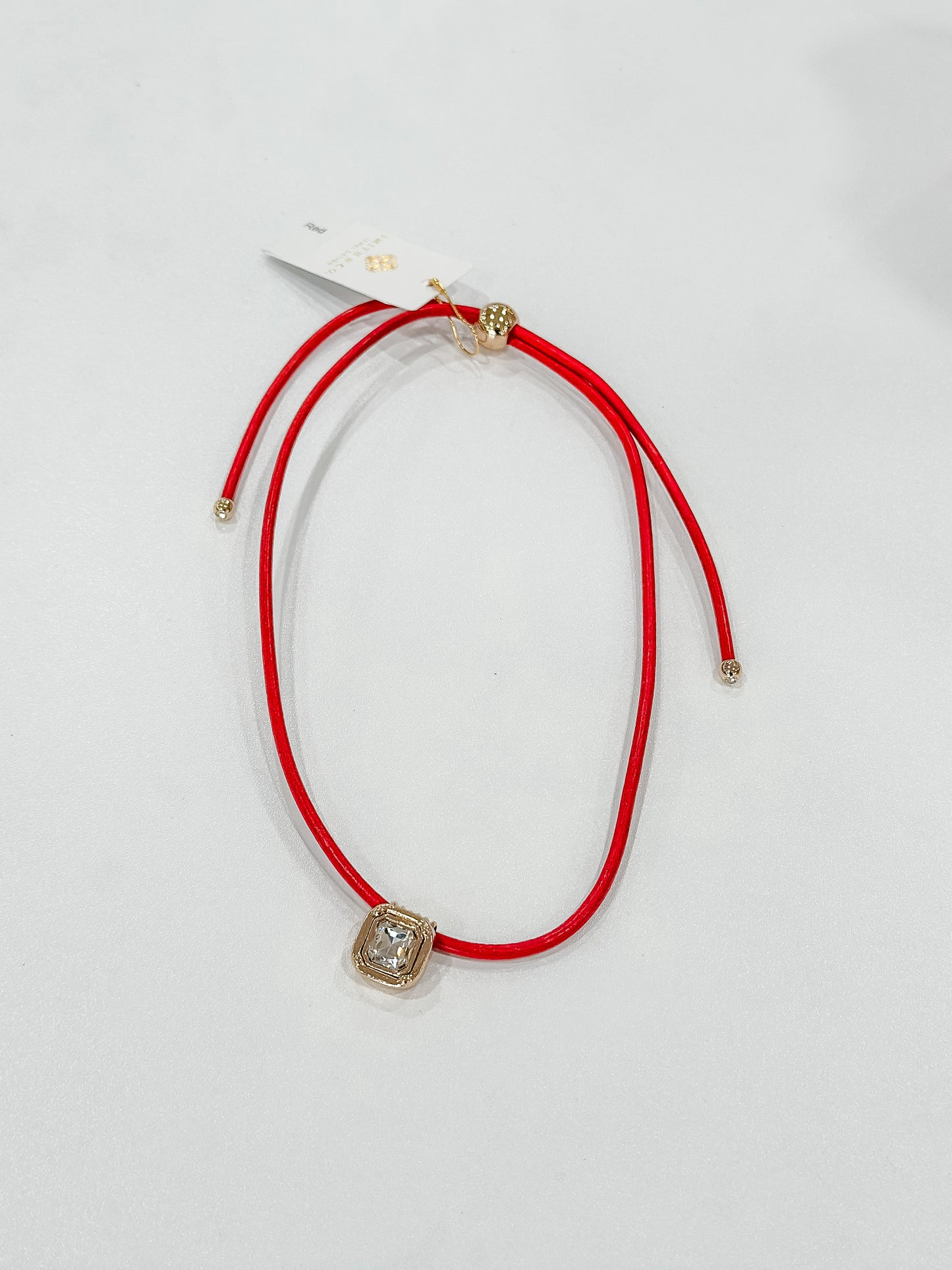 Leather Cord Necklace in Red
