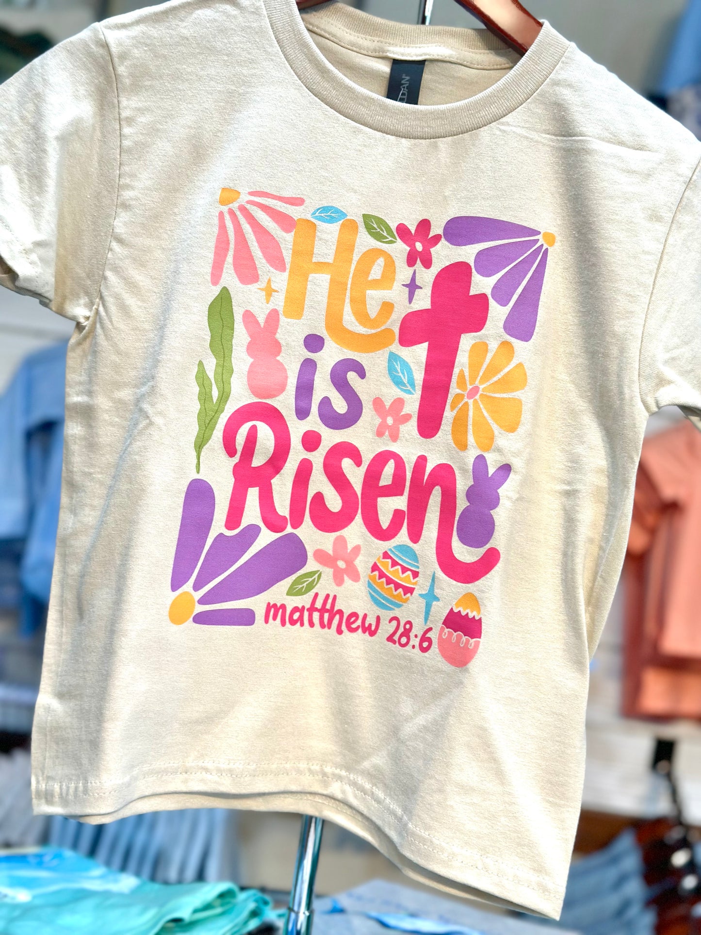Youth He is Risen Tee in Floral