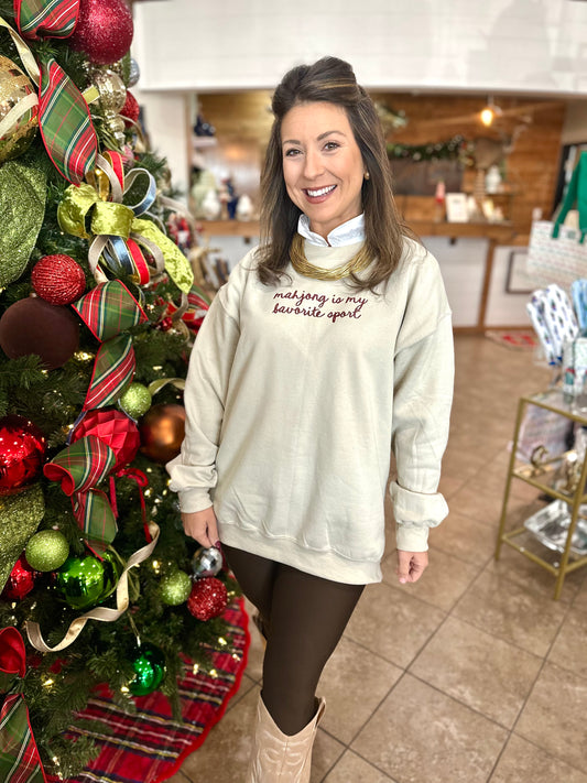 Cream Mahjong is my favorite sport Sweatshirt