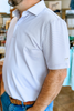 Southern Point Hinton Stripe Performance Polo in Elderberry/White