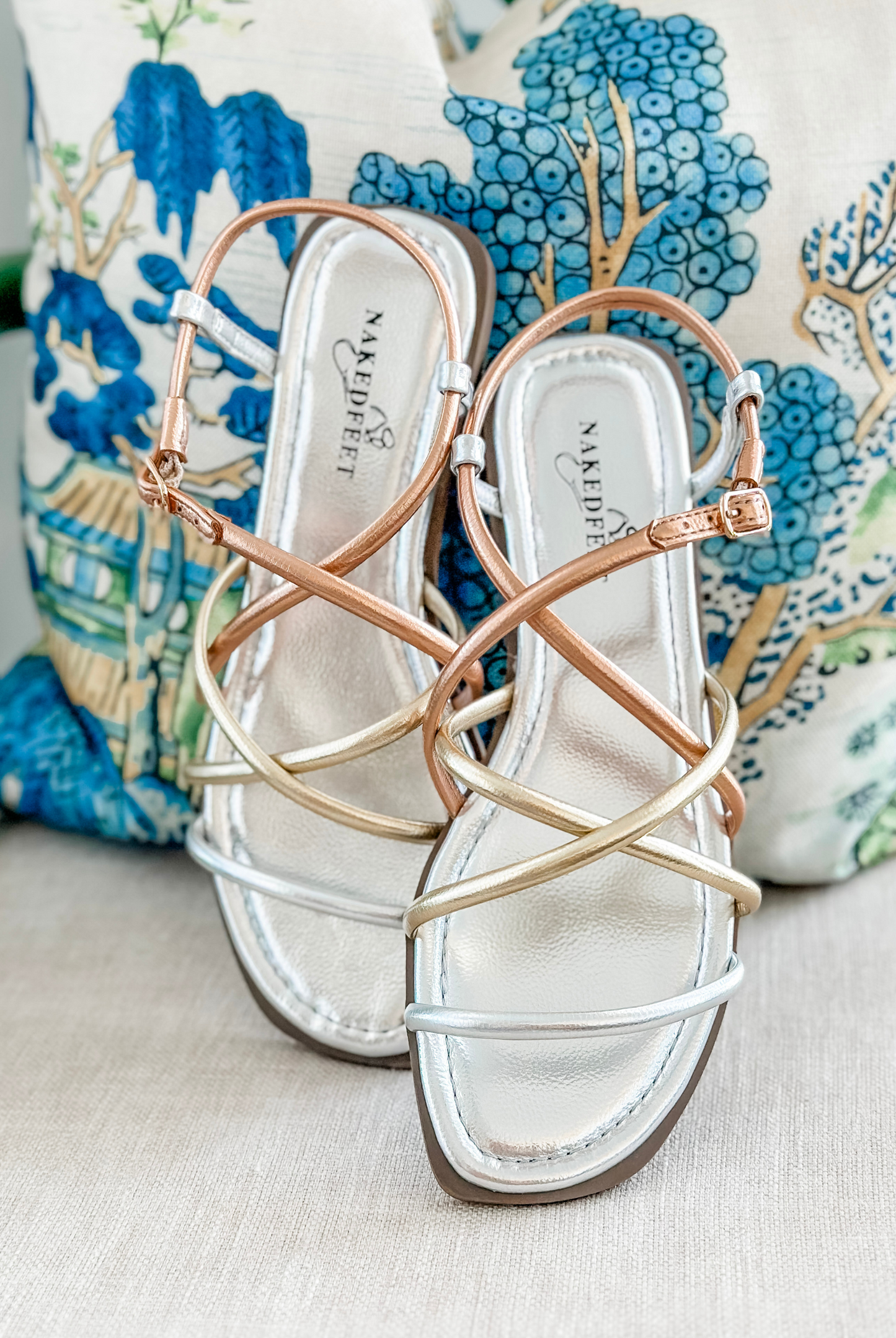 Naked Feet Minimalist Flat Sandal in Gold