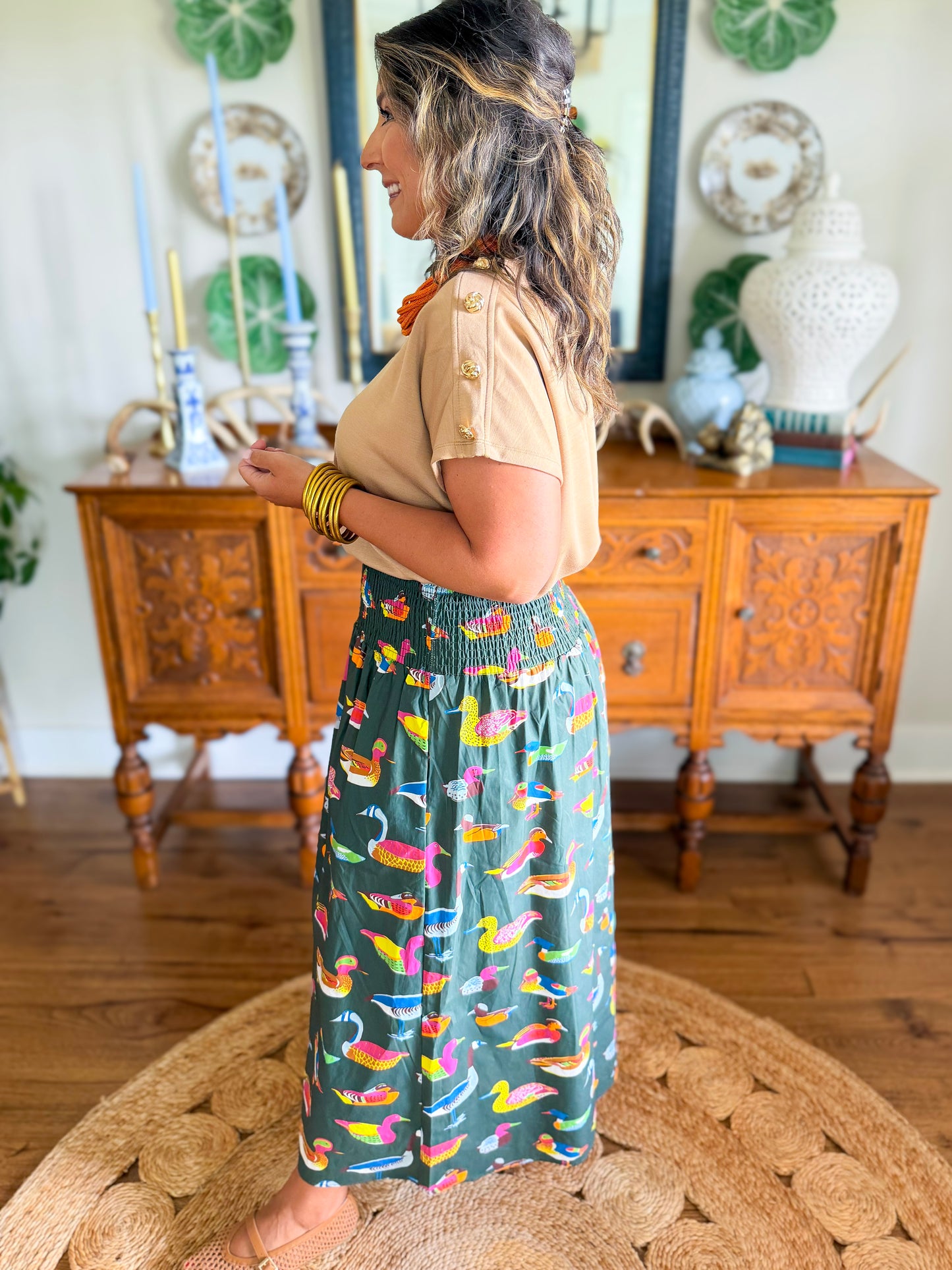 Caryn Lawn | Sutton Duck Skirt in Olive
