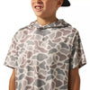 Burlebo | Youth Performance Short Sleeve Hoodie in Classic Deer Camo