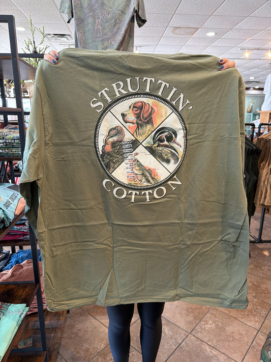 Struttin Cotton Dove Season Dog T-Shirt in Hurricane Grey