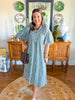Cottage Gingham Midi Dress in Hunter Green