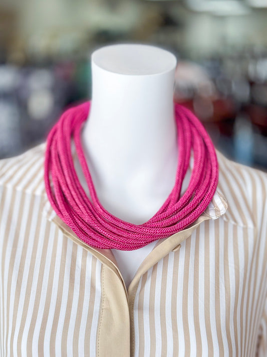 Lilly Slub Rope Necklace in Magenta