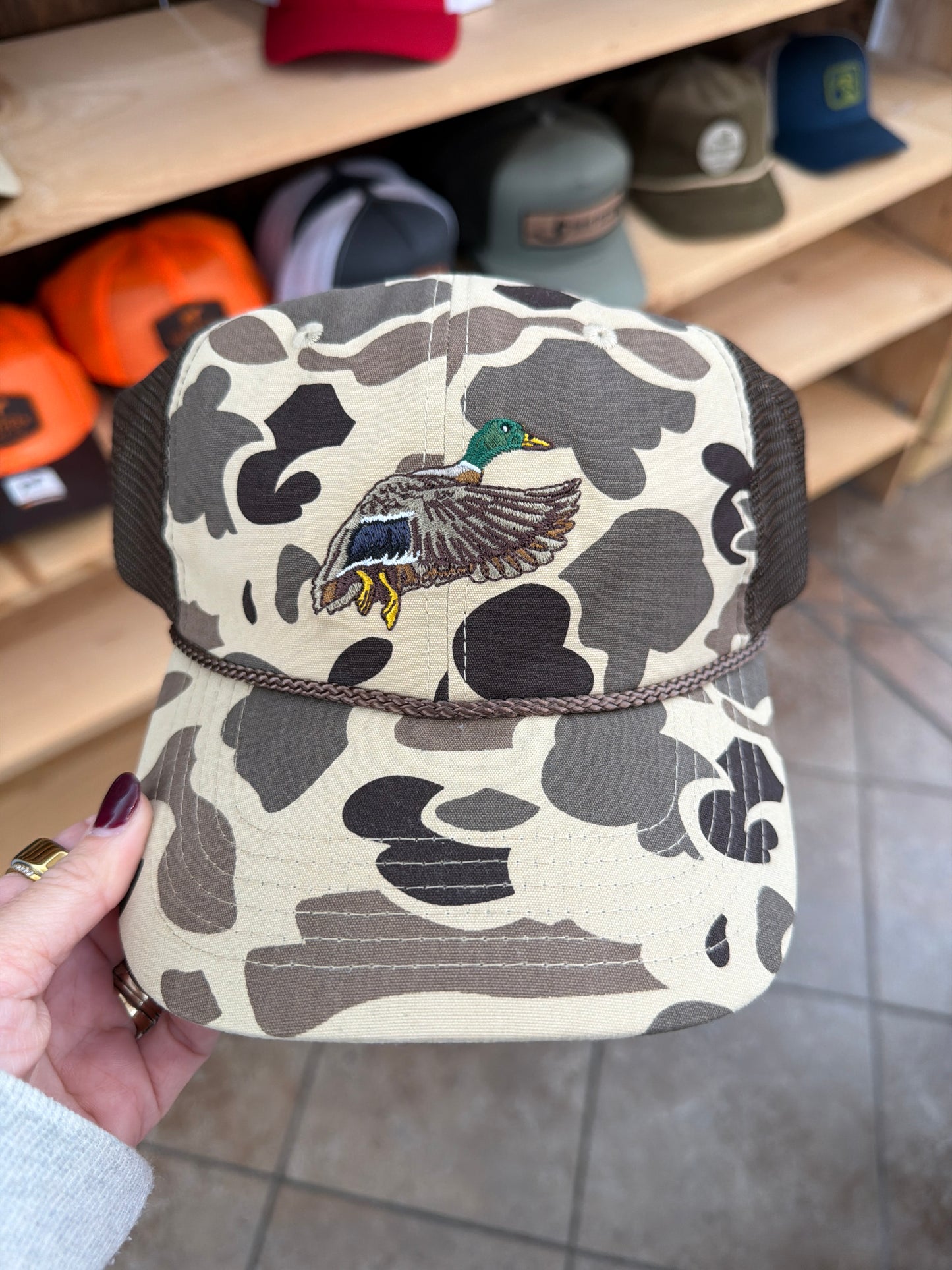 Prairie Oaks Embroidered Mallard Rope Hat