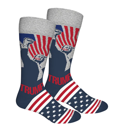 Brown Dog Trump Unity Socks in Light Grey