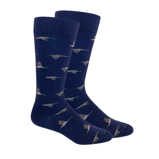 Brown Dog | Mallard Crew Socks in Insignia Blue