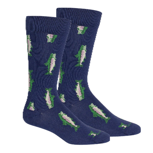Brown Dog | Watauga (Trout) Crew Socks in Insignia Blue