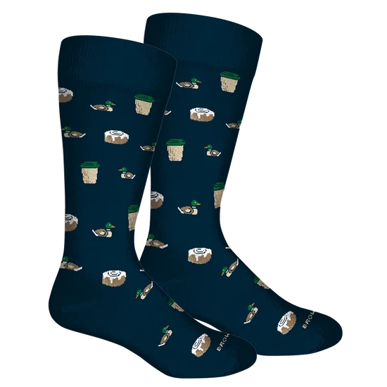Brown Dog | Starducks Crew Socks in Navy