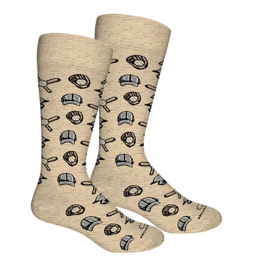 Brown Dog | Baseball Crew Socks in Oatmeal