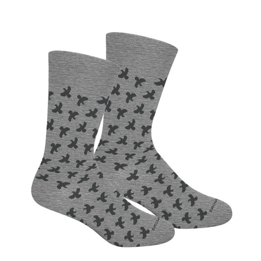 Brown Dog | Youth Miles Ridge Crew Socks in Heather Grey