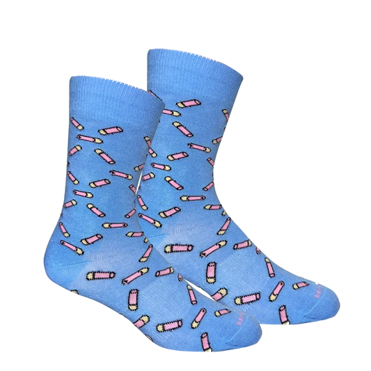 Brown Dog | Youth High Brass Crew Socks in Della Blue