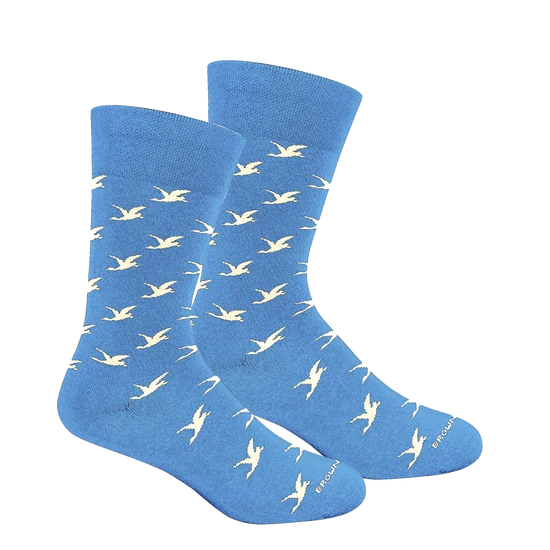 Brown Dog | Youth Duck Lattice Crew Socks in Della Blue