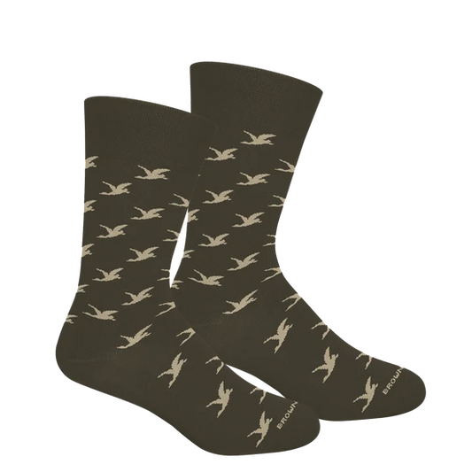 Brown Dog | Youth Duck Lattice Crew Socks in Sage