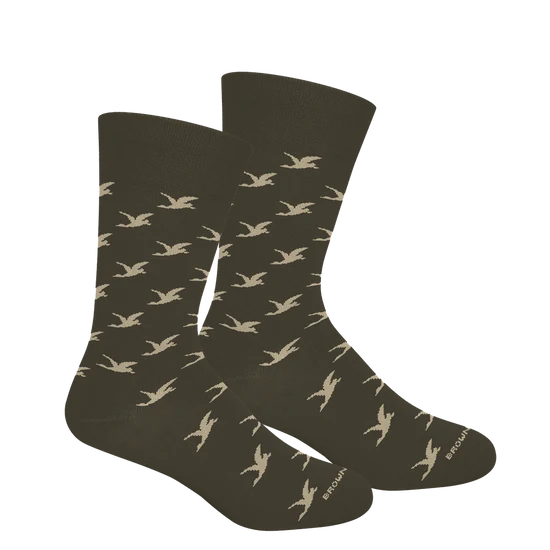 Brown Dog | Youth Duck Lattice Crew Socks in Sage