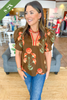 Rustic Blooms Top in Brown
