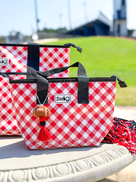 Swig | Lunchi Lunch Bag in Gameday Gingham Red & Black