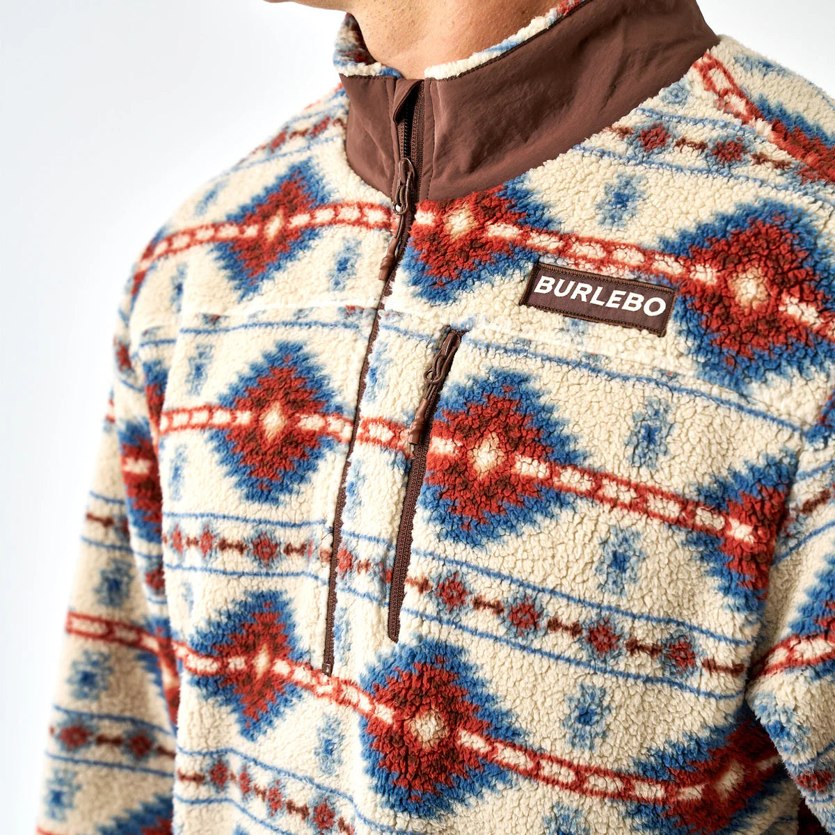 Burlebo Mountain Fleece Sherpa - Quarter Zip in Arizona Aztec