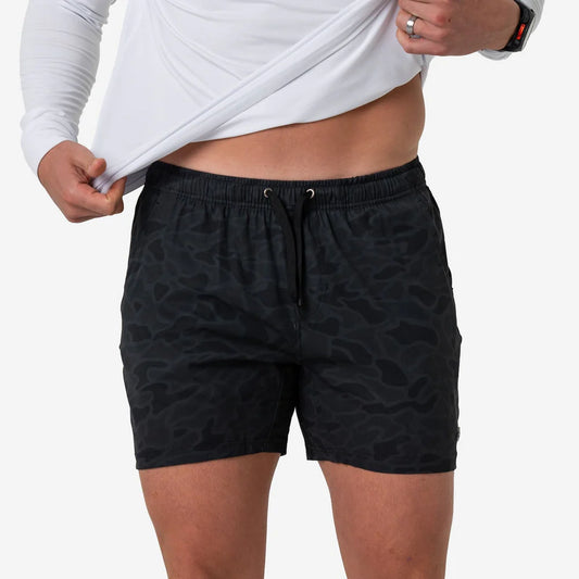 Burlebo | Athletic Shorts in Black Camo with Black Liner
