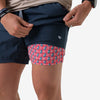 Burlebo | Athletic Shorts in Heather Navy with American Flag Liner
