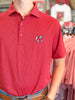 Horn Legend | Georgia Standing Bulldog Red Polo in Football Laces
