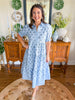 Mary Square I Molly Dress in Sunshower Flora Blue