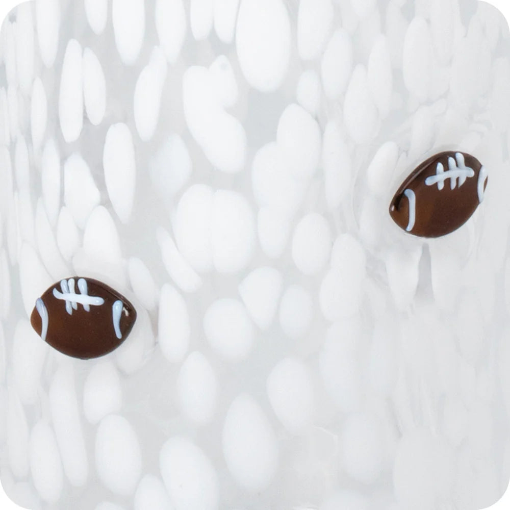 Swig | White Football Charm Soda Glass 23oz