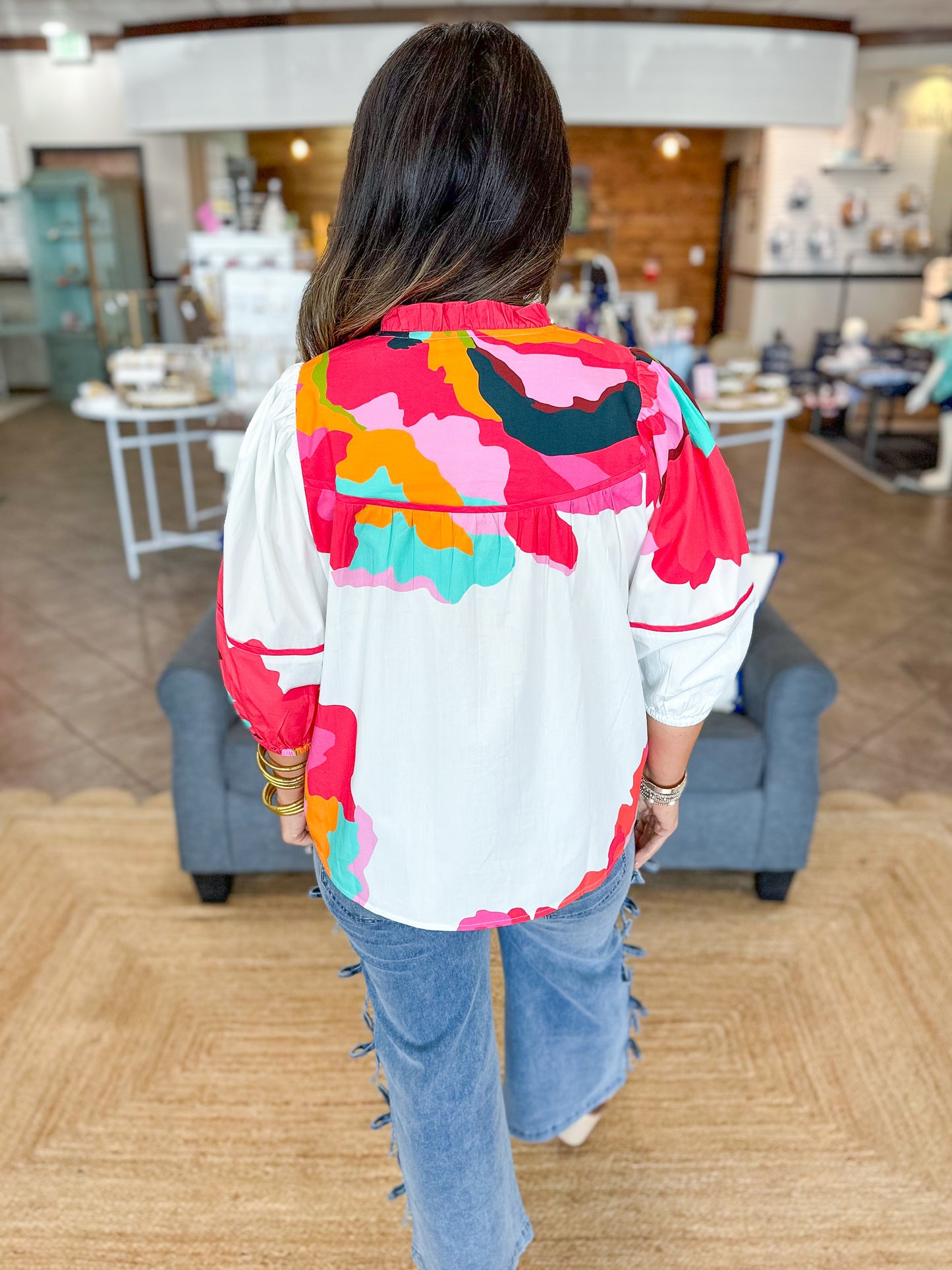 Crosby Rosie Top in Bold Bloom