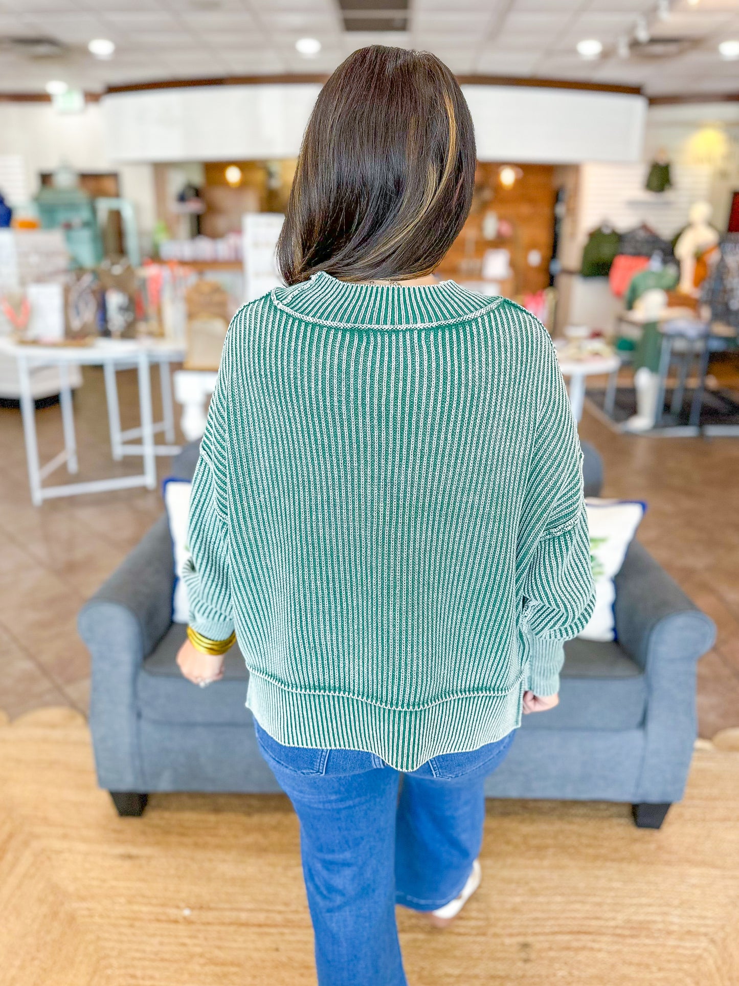 Muted Moments Sweater in Green