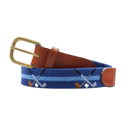 Smathers & Branson | Crossed Clubs Children's Belt in Classic Navy