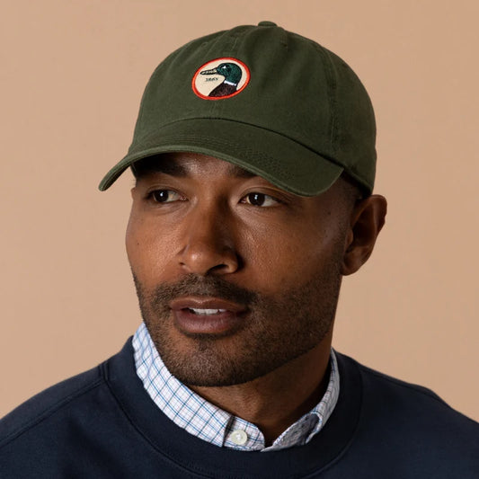Duck Head | Circle Patch Twill Hat in Dark Forest Green
