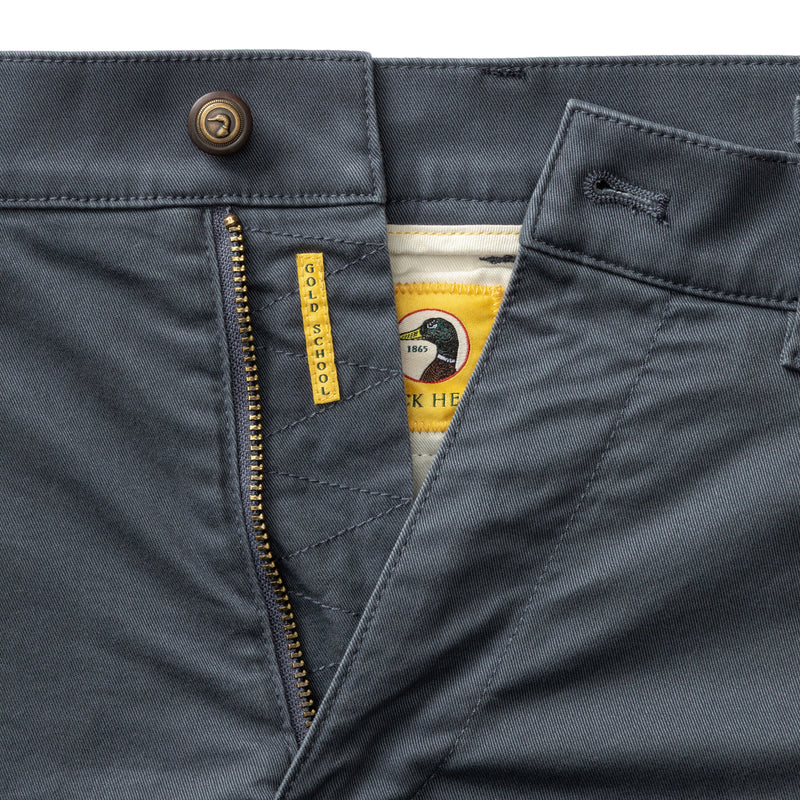 Duck Head | Slim Fit Gold School Chino in Washed Navy