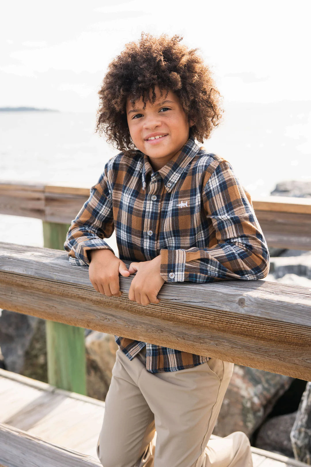 SBC Folly Island Boys Flannel Camel