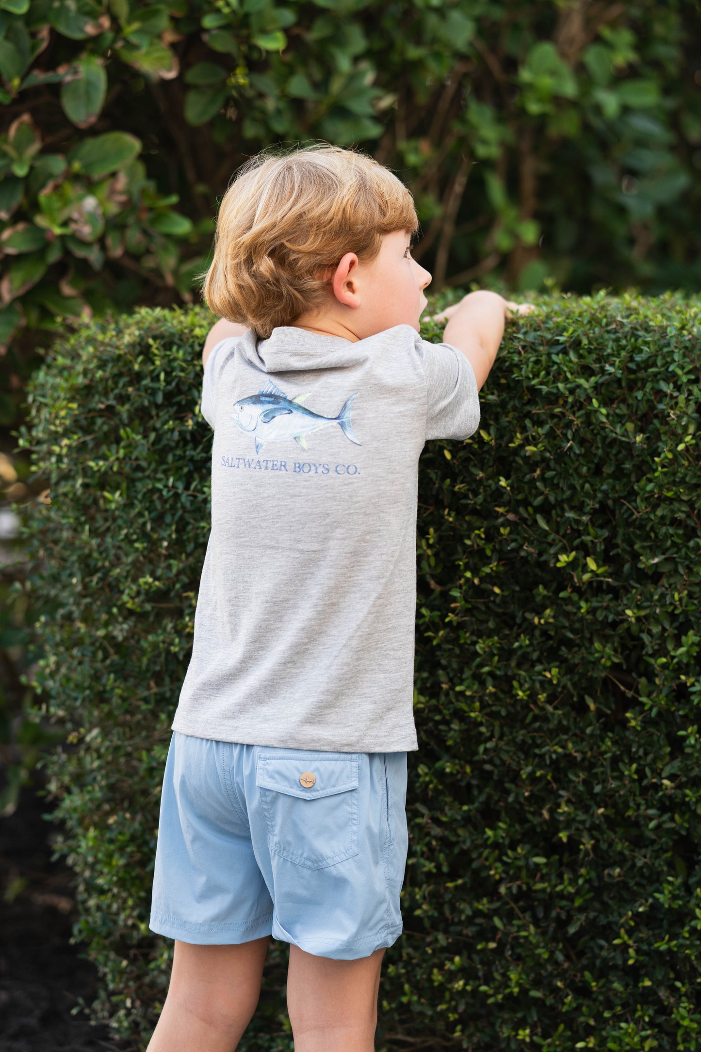 Saltwater Boys Tuna SS Graphic Tee in Grey Heather