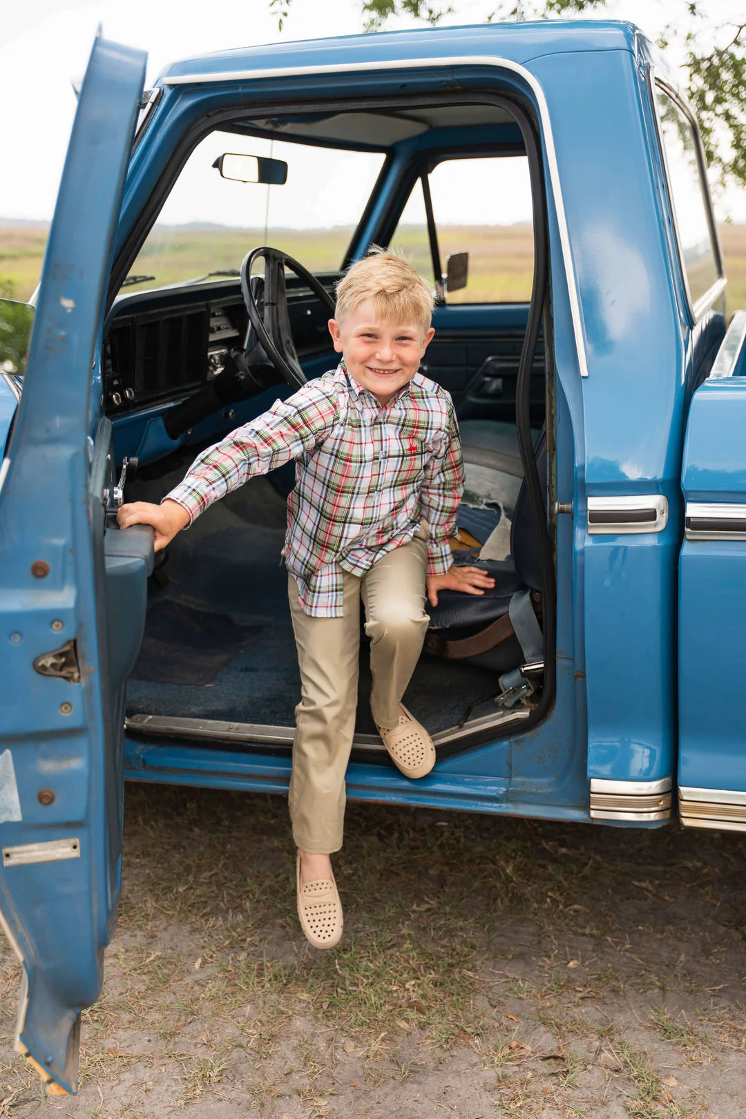 SBC Carter Oxford Boys Shirt Creme Plaid