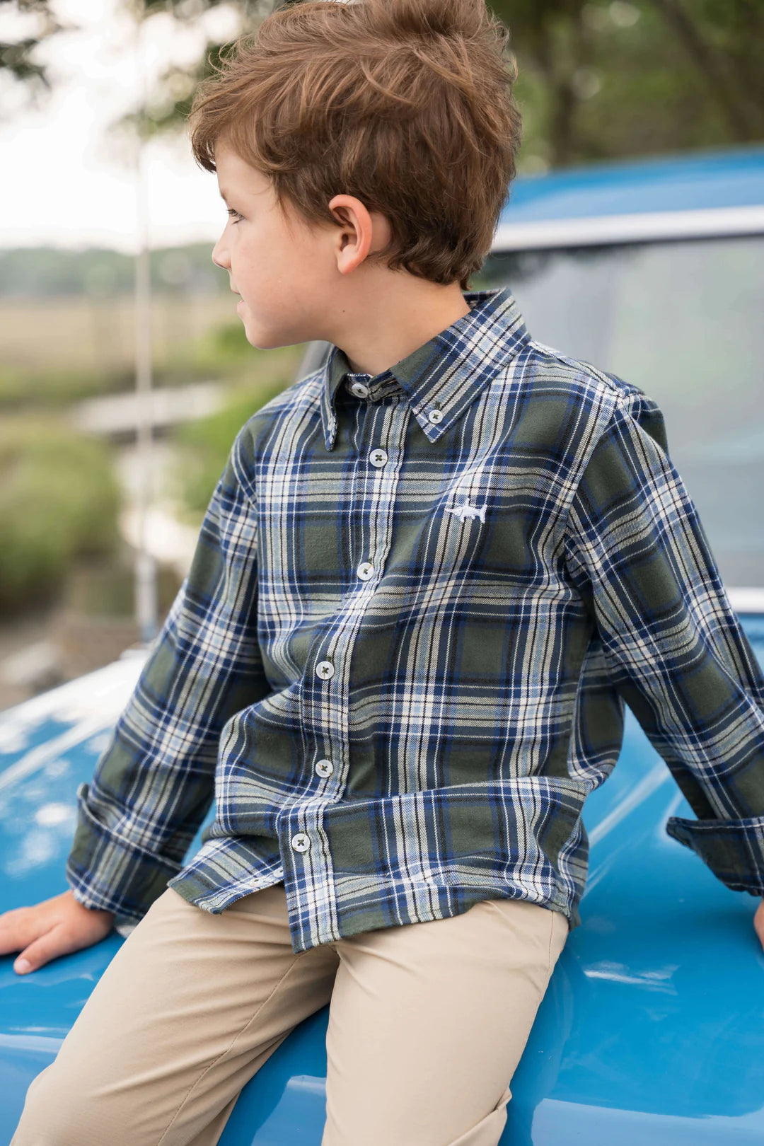 SBC Folly Island Boys Flannel Green