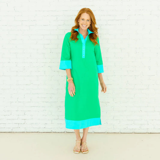 Caryn Lawn I Carrie Caftan Dress in Green