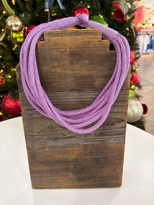 Lilly Slub Rope Necklace in Purple