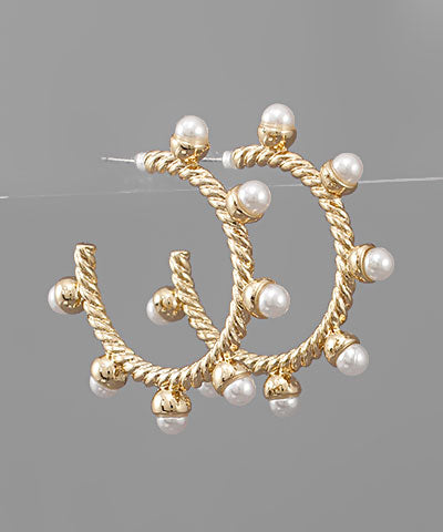 Ball + Rope Hoops in Gold