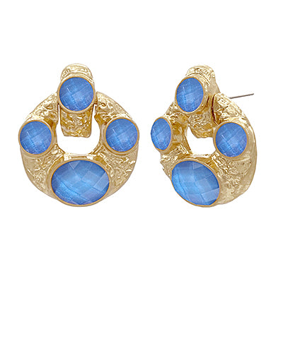 Classic Look Earrings in Blue