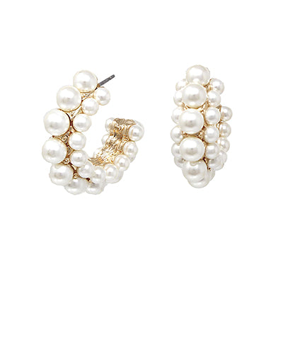 Cluster Pearl Hoops
