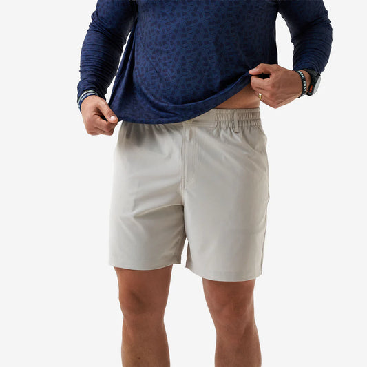 Burlebo | Everyday Shorts in Khaki with Old Glory Pocket