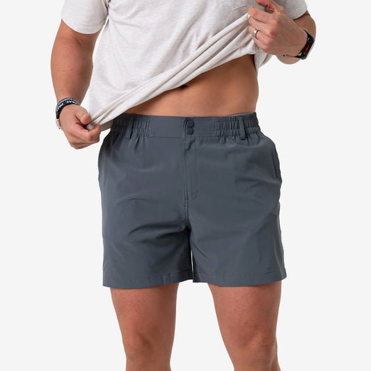 Burlebo | Everyday Shorts in River Rock Grey with Classic Deer Camo